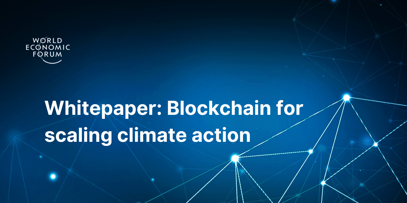 WEF white paper: Blockchains' role in scaling climate action